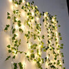 🌿 LED Green Leaf Vine Fairy Lights | Battery-Powered Flower Garland for Bedroom.
