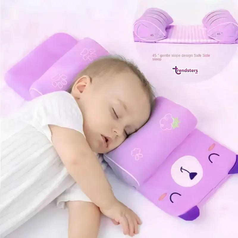 👶 Adjustable Baby Sleeping Support Pillow – Anti Roll Cushion & Neck Protection | Random Color