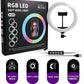 🌈 RGB Ring Light 26 CM (MJ26) with 7 Feet Stand – Adjustable LED Light for Photography, Makeup & Live Streaming