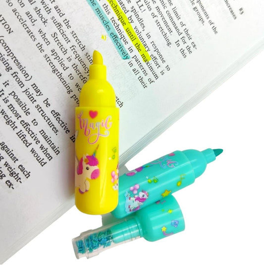 ✨ Pack of 6 Cute Bottle-Shaped Character Highlighters | Kawaii Pastel Stationery Set for Girls & Boys