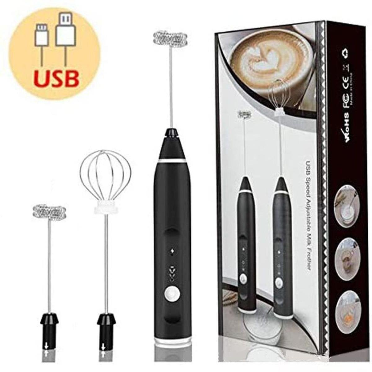 ☕ 2-in-1 Rechargeable Electric Milk Frother & Coffee Beater | 3-Speed USB Foam Maker & Egg Whisk