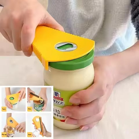 🔓 4-in-1 Multi-Function Jar Opener | Ergonomic Lid Remover Tool for Weak Hands, Seniors & Easy Kitchen Use