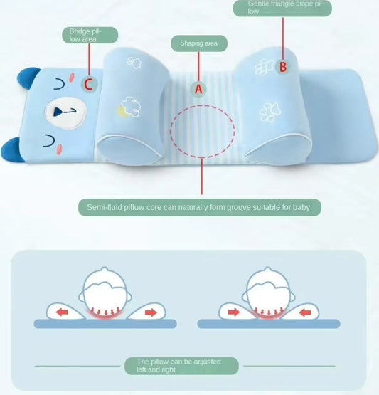 👶 Adjustable Baby Sleeping Support Pillow – Anti Roll Cushion & Neck Protection | Random Color