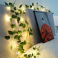 🌿 LED Green Leaf Vine Fairy Lights | Battery-Powered Flower Garland for Bedroom.