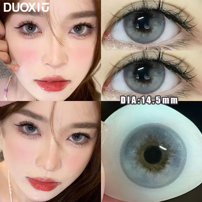 👁️ DUOXIU Korean Color Contact Lenses | Natural Gray & Blue Eyes