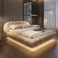 🛏️ Luxury Floating Lambswool Bed | Modern Upholstered Princess King Size Bed for Master Bedroom