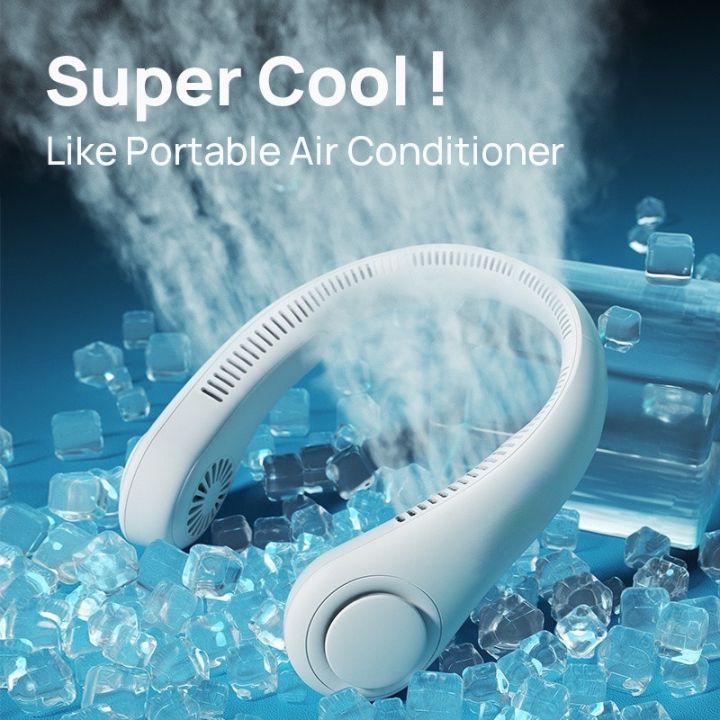 ❄️ Portable Hanging Neck Fan | Rechargeable USB Bladeless Cooling Fan | Hands-Free Personal Air Cooler